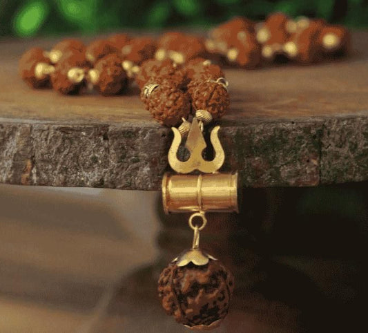Shiv Trishul Penfant with Rudraksha Chain