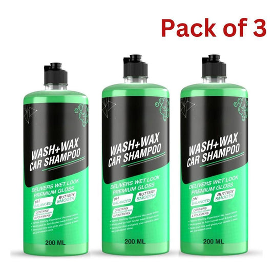 Dual-Action Car Shampoo & Wax – 200ml x 3 Bottles